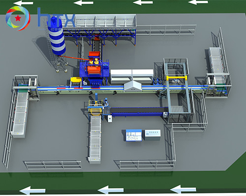 Automatisch PLC-besturingssysteem Vernissteen Productielijn Betonhoudende blokvulmachine